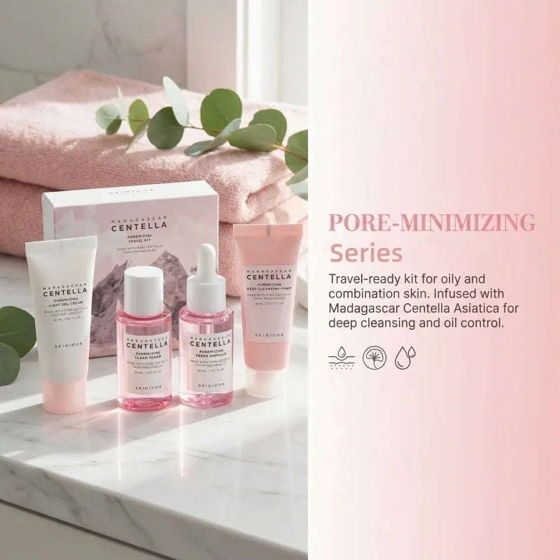 Centella Pink Salt Travel Kit – 4-Piece Korean Skincare Set