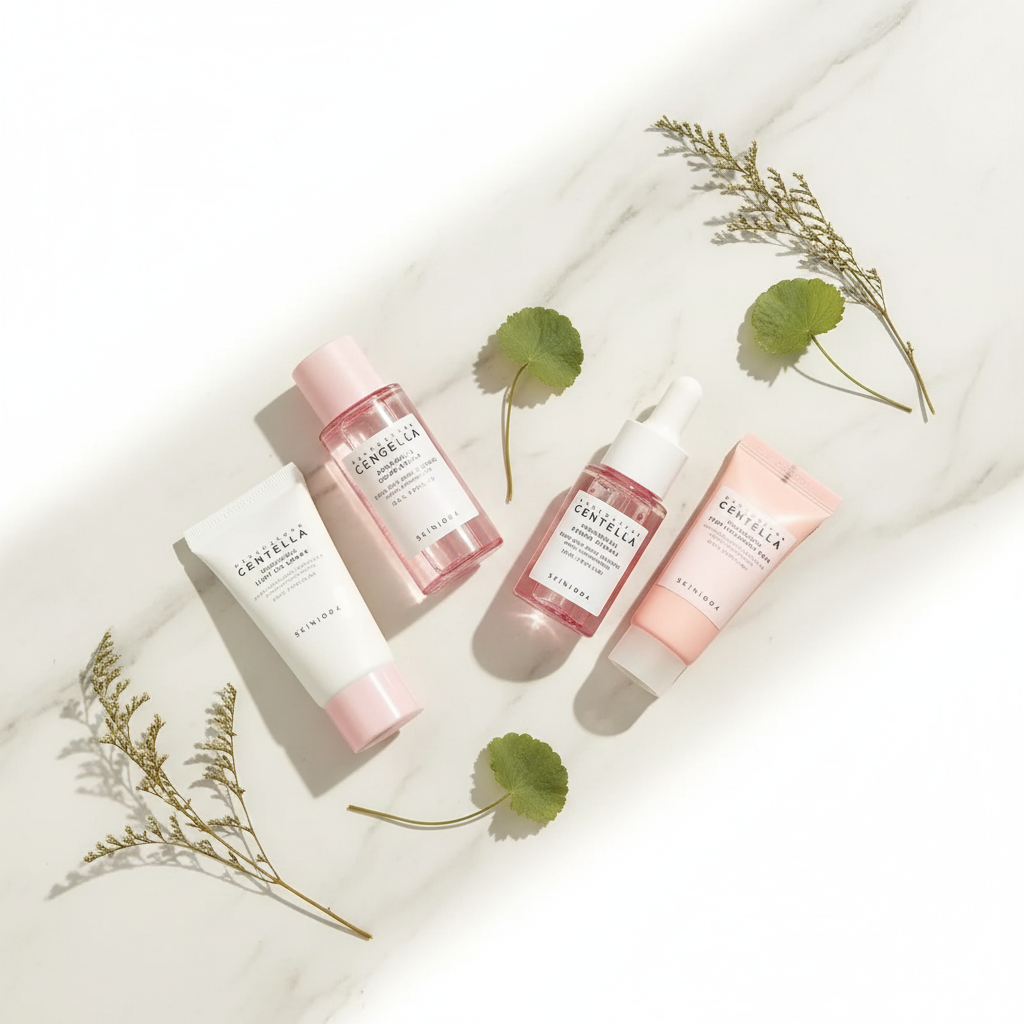 Centella Pink Salt Travel Kit – 4-Piece Korean Skincare Set